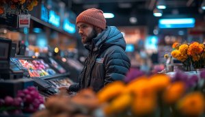 Trendy Man Shopping Flowers Free Mobile Wallpaper Backgrounds Download