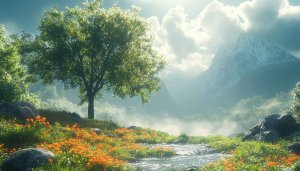 Lush Mountain Meadow Mobile Wallpaper | 4K Desktop Background