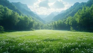 Green Meadow and Mountain Range Mobile Wallpaper 4K Desktop Background
