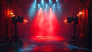 Stage Lights Wallpaper, Red and Blue Stage Lighting Background