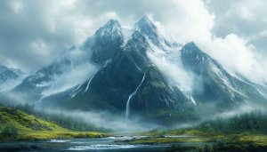 Majestic Snowy Mountain Peaks 4K Desktop Wallpaper Landscape Scenery