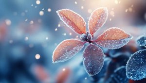 Icy Leaves Aesthetic 4K Desktop Wallpaper Winter Nature Background