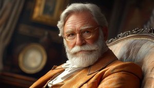 Elegant Senior Man Portrait 4K Desktop Wallpaper Background