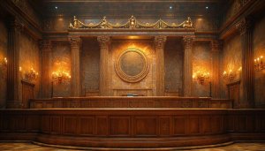 Courtroom Interior Theme Wallpaper 4K Desktop Mobile Background