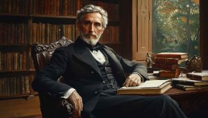 Academic Man Portrait Bookshelf 4K Desktop Background Free Wallpaper