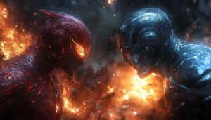 Superhero Face Off 4K Desktop Wallpaper Free Mobile Background