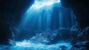 Underwater Lost City Ruins 4K Desktop Wallpaper Free