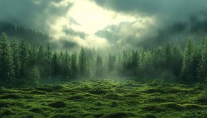 Majestic Green Forest Mountain Landscape 4K Desktop Mobile Wallpaper