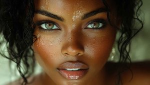 Sensual Woman Portrait, Dark Skin Beauty Mobile Wallpaper Free