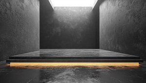Minimalist Interior Concrete Walls 4K Desktop Background Mobile Wallpaper