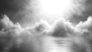Monochrome Lake and Cloudscape Scenery 4K Desktop Background Wallpaper