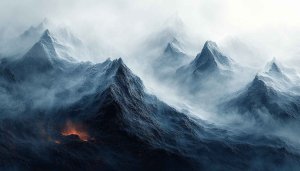 Free Foggy Mountain Range 4K Desktop Background Mobile Wallpaper