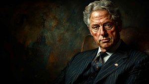 Free Portrait Painting Wallpaper: Elegant Senior Man for Desktop Backgrounds