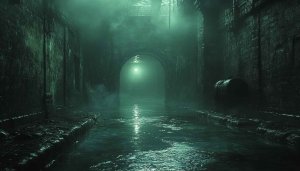 Eerie Underground Canal Mobile Background, Dark River Desktop Wallpaper