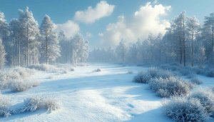 Winter Wonderland Snow Trees 4K Desktop Mobile Background Wallpaper