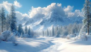 Winter Wonderland Wallpaper: Snowy Mountains, Frozen Forest, 4K Desktop Background