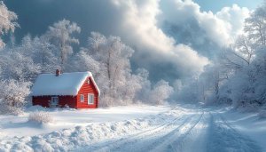 Winter Wonderland Cabin Wallpaper: 4K Desktop Background & Mobile Wallpaper