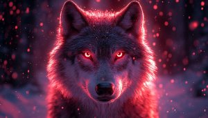 Red Glowing Wolf Eyes 4K Wallpaper Desktop Background Mobile