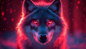 Glowing Wolf Red Eyes Portrait Mobile Wallpaper 4k Background