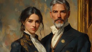 Elegant Portrait Couple Wallpaper Art Fine Art 4K Background