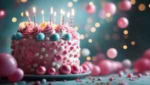 Free Birthday Cake Desktop Wallpaper, Festive Celebration Background Image