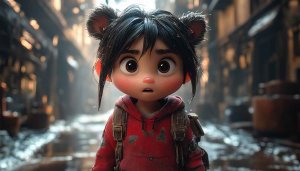 Cute Cartoon Girl Mobile Background Anime Style 4K Wallpaper