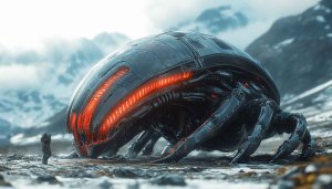 Futuristic Alien Spider Robot 4K Desktop Background Mobile Wallpaper