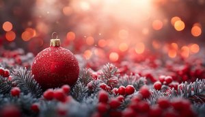 Red Christmas Ornament 4K Wallpaper for Desktop and Mobile Background