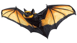 Fruit Bat Illustration Wallpaper, Flying Mammal Art Desktop Background