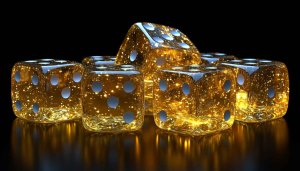 Golden Dice Glittering 4K Desktop Background - Free Mobile Wallpaper