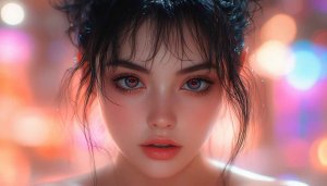 Anime Girl Glowing Eyes Mobile Wallpaper Aesthetic Background 4K