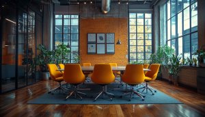 Modern Industrial Office Meeting Room Interior Design Desktop Wallpaper