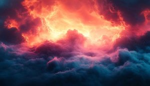 Fiery Nebula Clouds 4K Desktop Background - Abstract Art Wallpaper