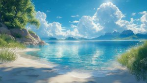 Stunning Beach Ocean Scene Mobile 4K Desktop Background Wallpaper