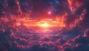 Fiery Sunset Clouds 4K Wallpaper Celestial Sky Mobile Background