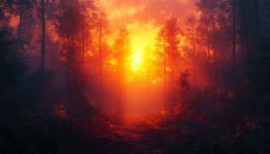 Golden Hour Forest Scenery 4K Desktop Background Mobile Wallpaper