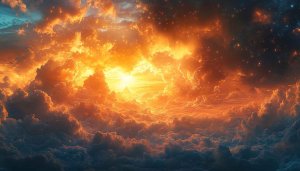 Fiery Sunset Clouds 4K Desktop Backgrounds, Orange Aesthetic Mobile Wallpaper