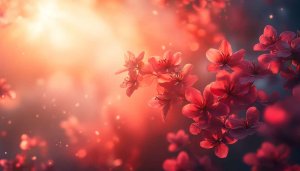 Red Blossom Flower Mobile Background, Artistic Floral Desktop Wallpaper 4K