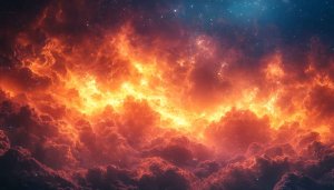 Fiery Nebula Space 4K Wallpaper for Desktop and Mobile Background