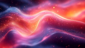 Abstract Aurora Desktop Wallpaper, Sparkly Red and Purple 4K Background
