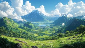 Green Mountain Valley Landscape Wallpaper 4K Desktop Background Nature Scene