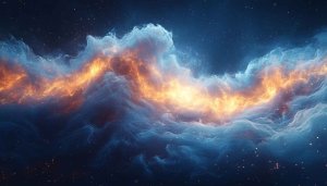 Glowing Nebula Cloudscape 4K Desktop Background Mobile Wallpaper
