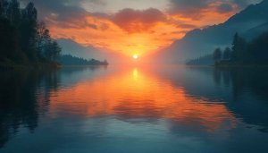 Lake Sunrise Reflection Wallpaper - Free Desktop Background - 4K