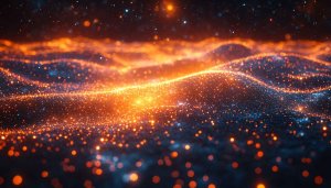 Orange Glowing Particles Abstract 4K Desktop Background Mobile Wallpaper