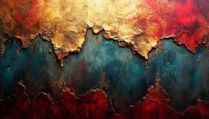Abstract Gold Teal and Red Art Mobile Phone Wallpaper Free