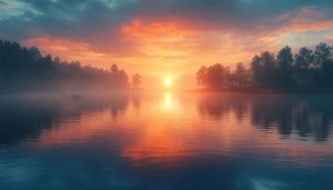 Orange Sunset Lake Reflection 4K Desktop Wallpaper Mobile Backgrounds