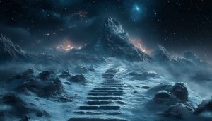 Snowy Mountains Night Sky 4K Desktop Wallpaper Mobile Background