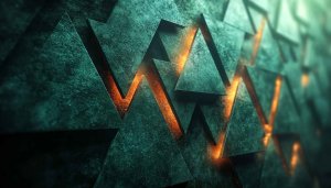 Abstract Triangle 4K Desktop Wallpaper Glowing Orange Lines Background