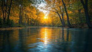 Autumn River 4K Desktop Background, Free Nature Mobile Wallpaper
