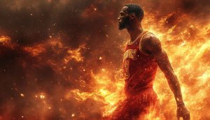 LeBron James Fire Art 4K Wallpaper Free Basketball Background